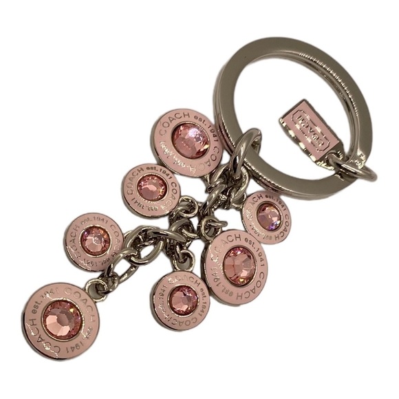 Vintage Coach Keychain Pink Crystals & Discs Coach Signature for Breast Cancer… - Picture 2 of 3